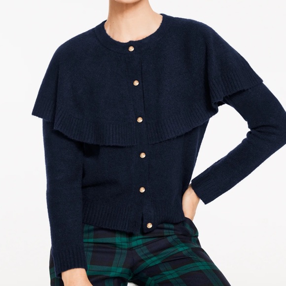 Talbots cape cardigan navy large new - Picture 1 of 10